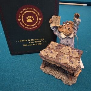 Boyds Bears Bingo Celebration Figurine - Brown and Blue